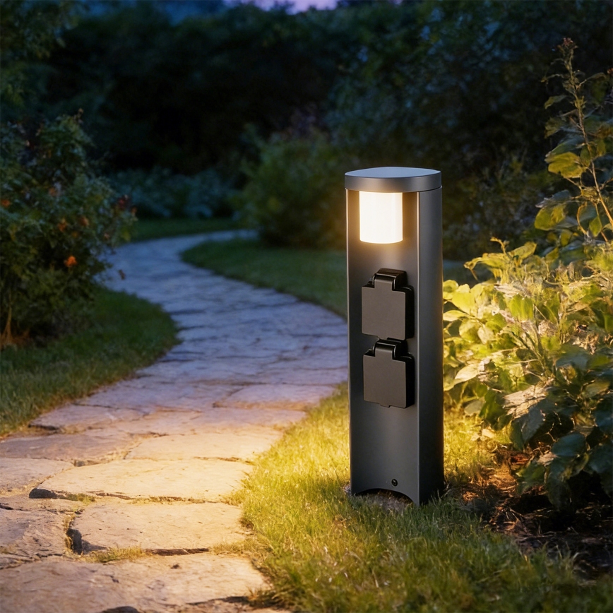 Brilagi - Zunanja svetilka s 2 SCHUKO vtičnicama PILLAR 1xG9/11W/230V IP44 antracit