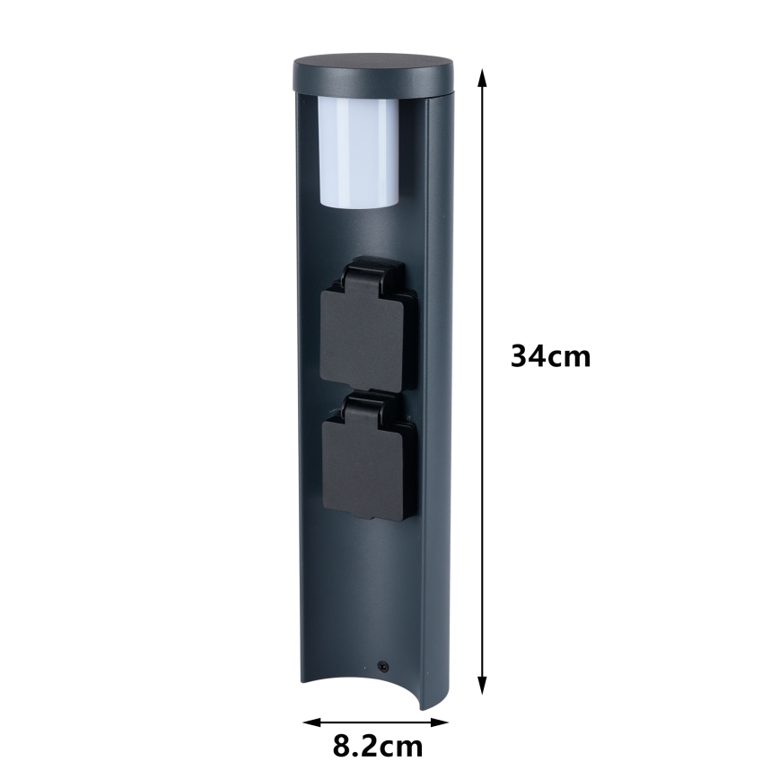 Brilagi - Zunanja svetilka s 2 SCHUKO vtičnicama PILLAR 1xG9/11W/230V IP44 antracit