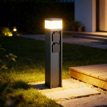 Brilagi - Zunanja svetilka z 2 vtičnicama SCHUKO PILLAR 1xG9/11W/230V IP44 antracit