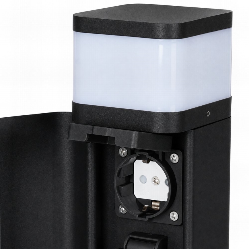 BRILAGI - Zunanja svetilka z 2 vtičnicama SCHUKO PILLAR 1xG9/11W/230V IP44 črna