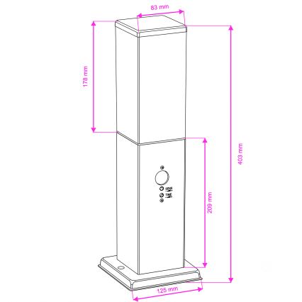 Brilagi - Zunanja svetilka z detektorjem gibanja NOVA 1xE27/15W/230V 40 cm IP44 rjava
