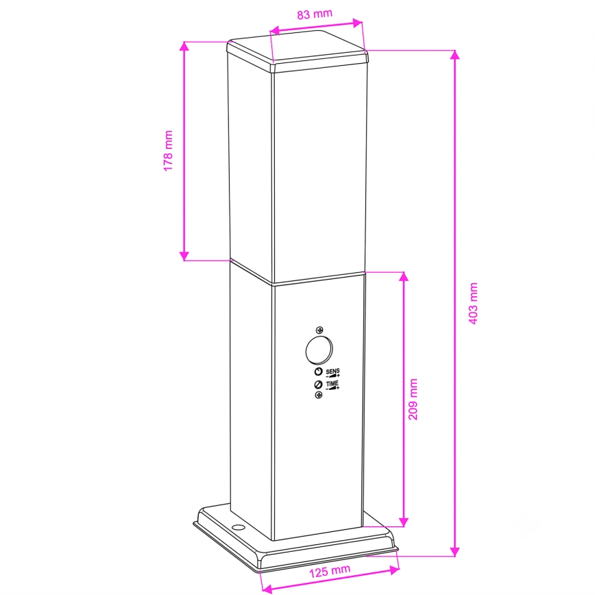 Brilagi - Zunanja svetilka z detektorjem gibanja NOVA 1xE27/15W/230V 40 cm IP44 rjava