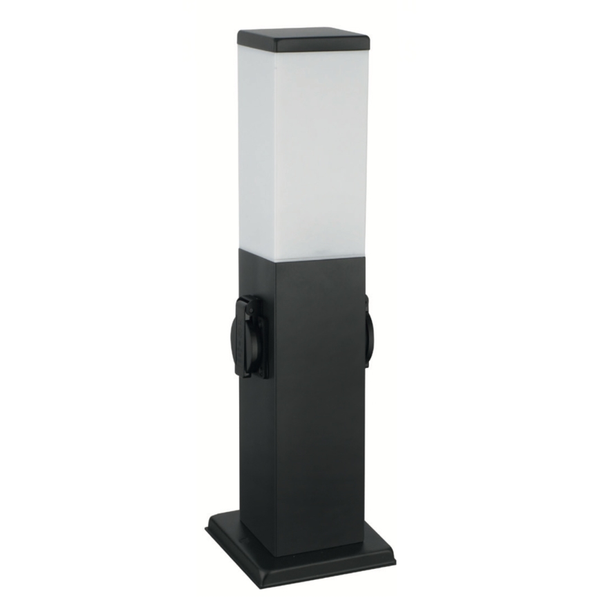 Brilagi - Zunanja svetilka NOVA z dvema SCHUKO vtičnicama, 1xE27/15W/230V, 40 cm, IP44, črna