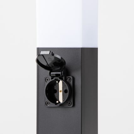 Brilagi - Zunanja svetilka NOVA z dvema SCHUKO vtičnicama, 1xE27/15W/230V, 40 cm, IP44, črna