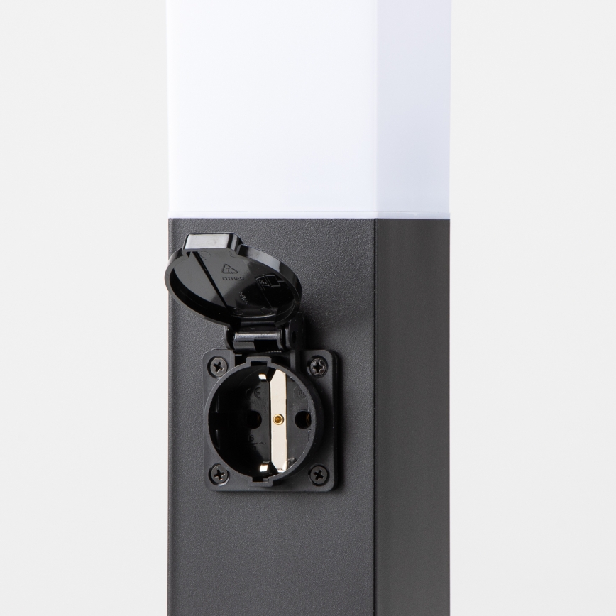 Brilagi - Zunanja svetilka NOVA z dvema SCHUKO vtičnicama, 1xE27/15W/230V, 40 cm, IP44, črna
