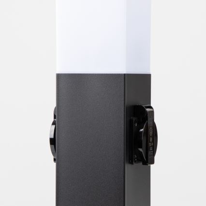 Brilagi - Zunanja svetilka NOVA z dvema SCHUKO vtičnicama, 1xE27/15W/230V, 40 cm, IP44, črna