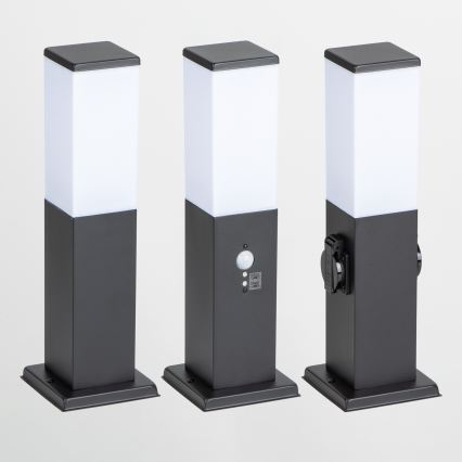 Brilagi - Zunanja svetilka NOVA z dvema SCHUKO vtičnicama, 1xE27/15W/230V, 40 cm, IP44, črna
