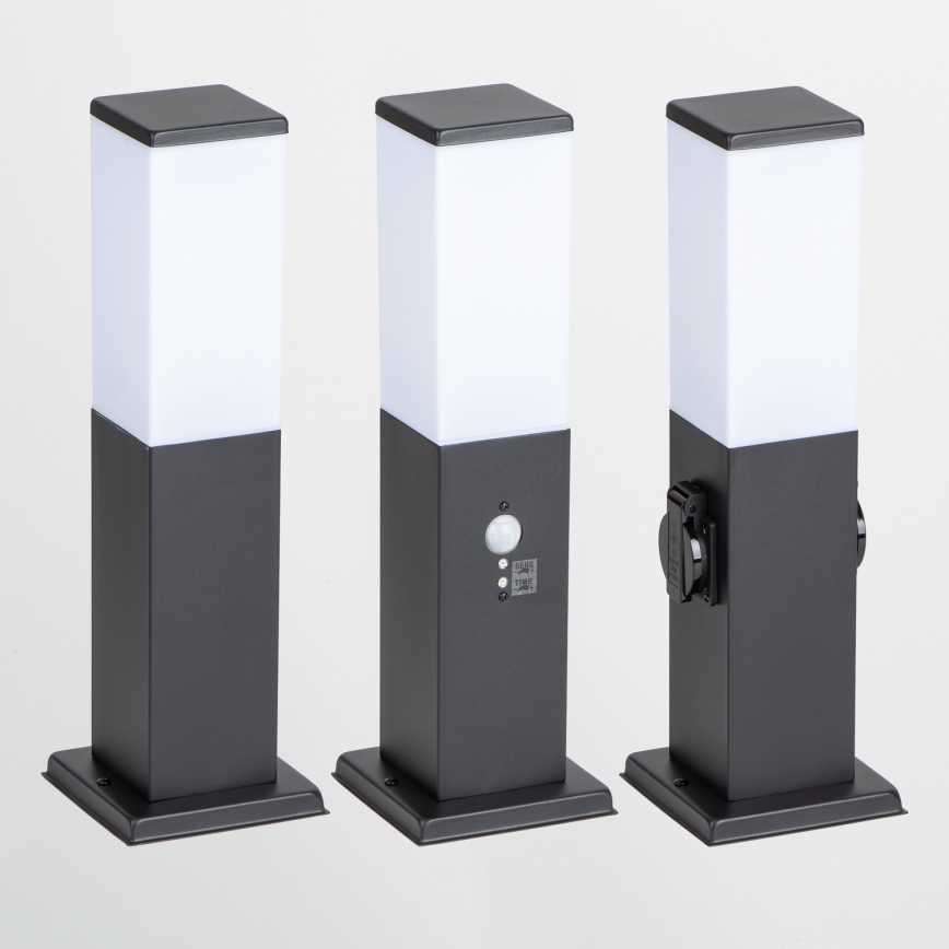 Brilagi - Zunanja svetilka NOVA z dvema SCHUKO vtičnicama, 1xE27/15W/230V, 40 cm, IP44, črna