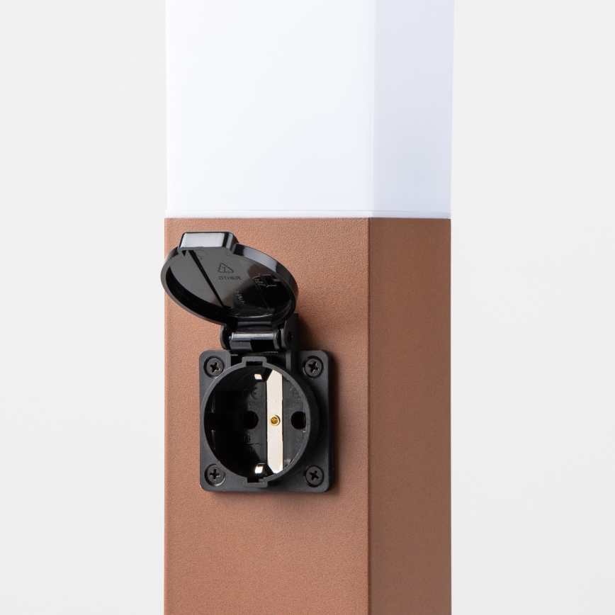 Brilagi - Zunanja svetilka z dvema vtičnicama SCHUKO NOVA 1xE27/15W/230V 40 cm IP44 rjava