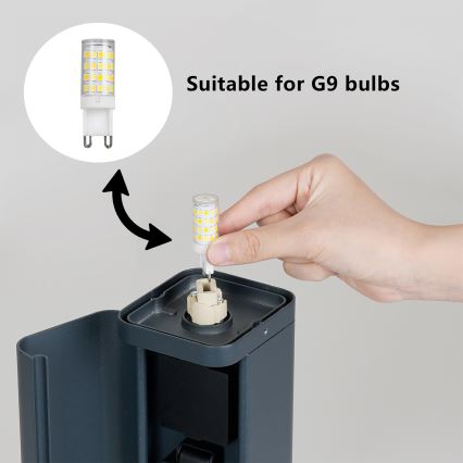 Brilagi - Zunanja svetilka s 2 vtičnicama SCHUKO PILLAR 1xG9/11W/230V IP44 antracit