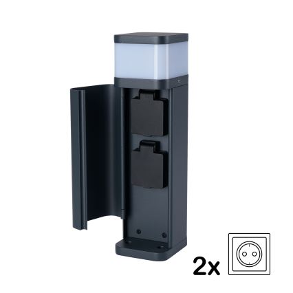 Brilagi - Zunanja svetilka s 2 vtičnicama SCHUKO PILLAR 1xG9/11W/230V IP44 antracit