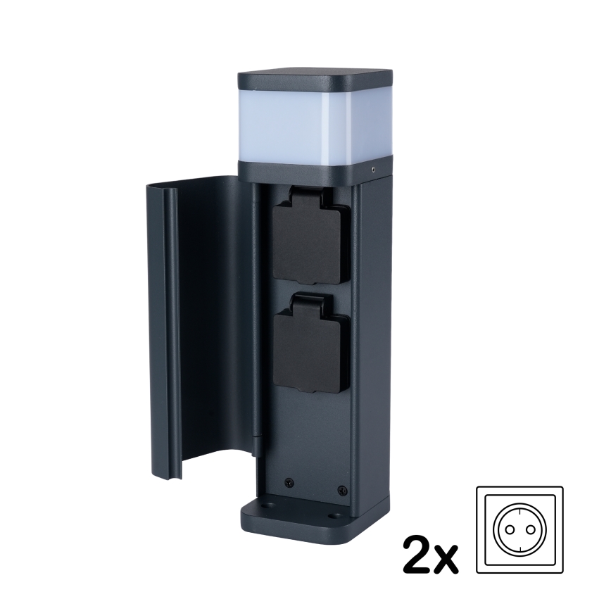 Brilagi - Zunanja svetilka s 2 vtičnicama SCHUKO PILLAR 1xG9/11W/230V IP44 antracit