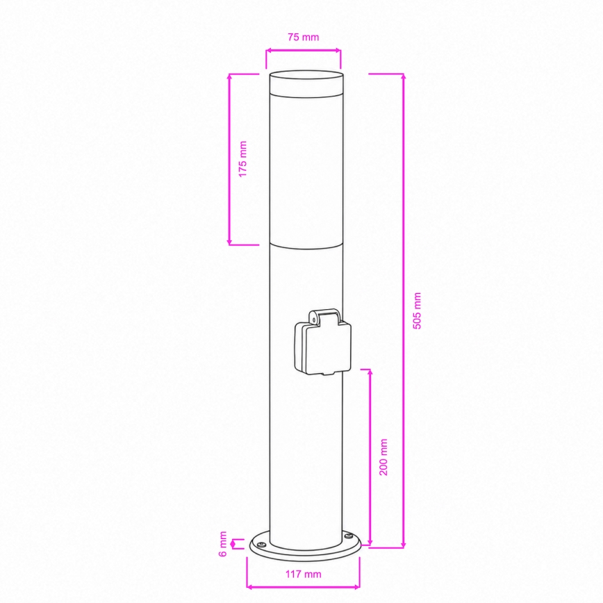BRILAGI - Zunanja svetilka z vtičnico ELIA 1xE27/20W/230V IP44 50 cm antracitna