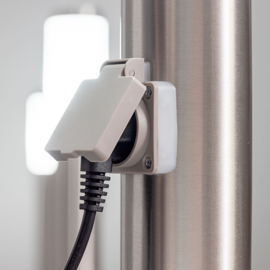 BRILAGI - Zunanja svetilka z vtičnico ELIA 1xE27/20W/230V IP44 50 cm matni krom