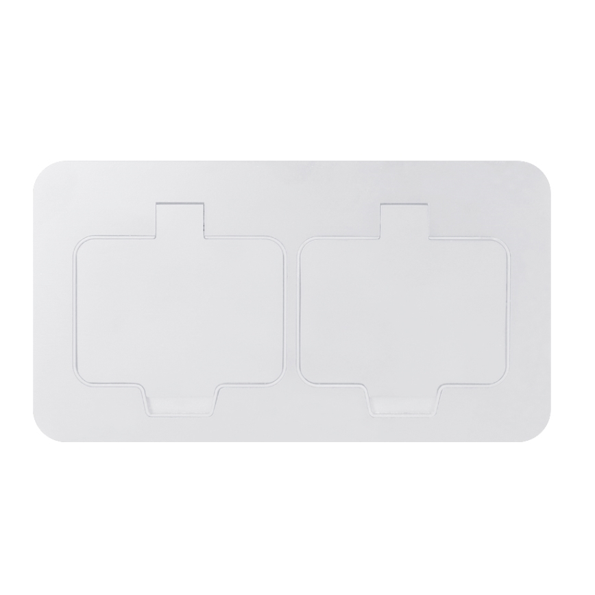 Brilagi - Zunanja vgradna talna dvojna vtičnica IP55, bela, pravokotna