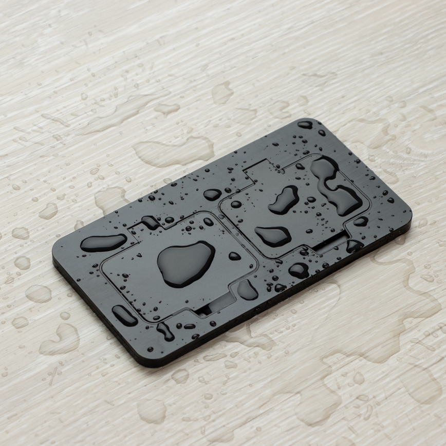 Brilagi - Zunanja vgradna talna dvojna vtičnica IP55, črna, pravokotna