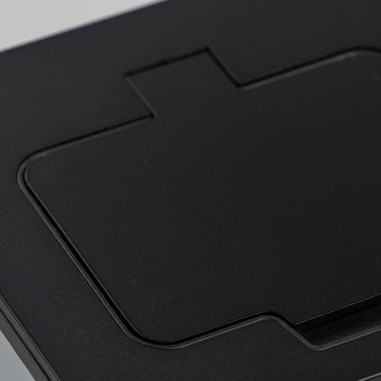 Brilagi - Zunanja vgradna talna dvojna vtičnica IP55, črna, pravokotna