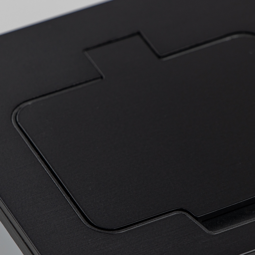 Brilagi - Zunanja vgradna talna dvojna vtičnica IP55, črna, pravokotna