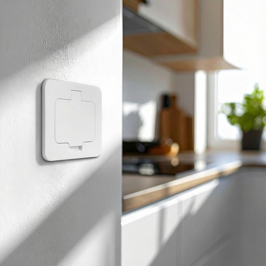 Brilagi - Zunanja vgradna talna vtičnica IP55, bela, pravokotna