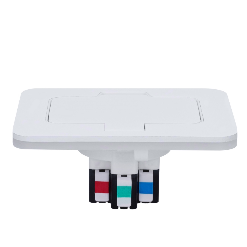 Brilagi - Zunanja vgradna talna vtičnica IP55, bela, pravokotna