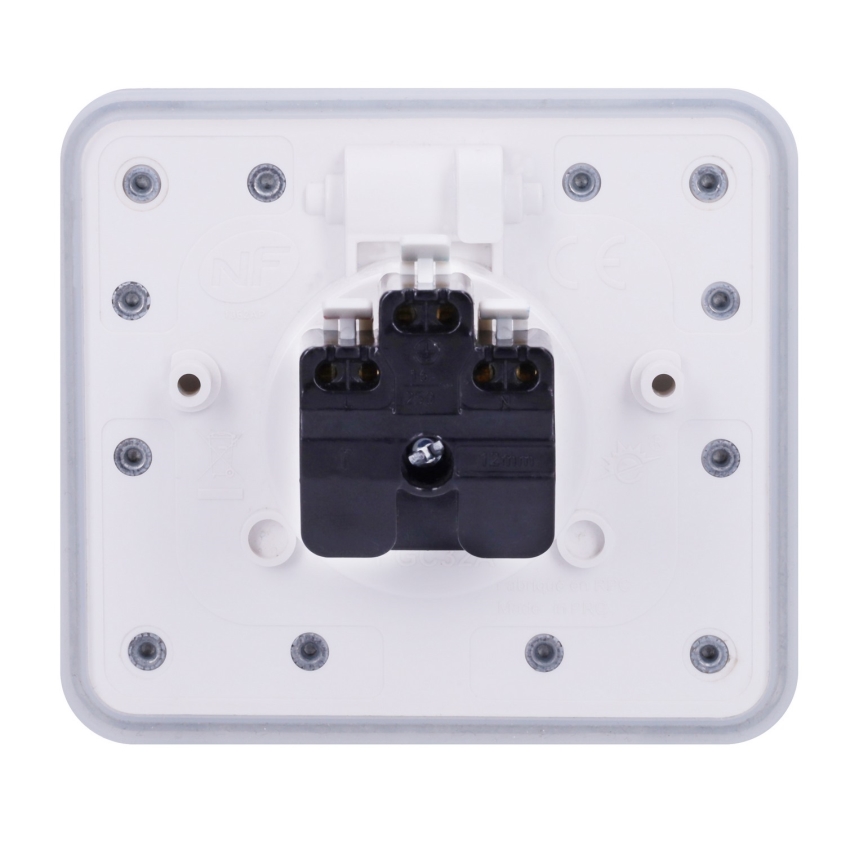 Brilagi - Zunanja vgradna talna vtičnica IP55, bela, pravokotna