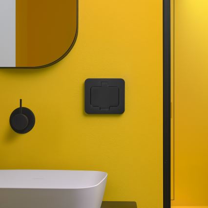 Brilagi - Zunanja vgradna talna vtičnica IP55, črna, pravokotna