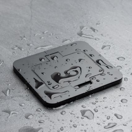 Brilagi - Zunanja vgradna talna vtičnica IP55, črna, pravokotna