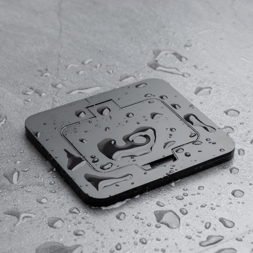 Brilagi - Zunanja vgradna talna vtičnica IP55, črna, pravokotna