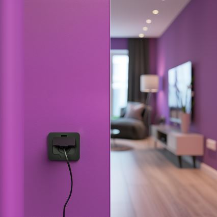 Brilagi - Zunanja vgradna talna vtičnica IP55, črna, pravokotna