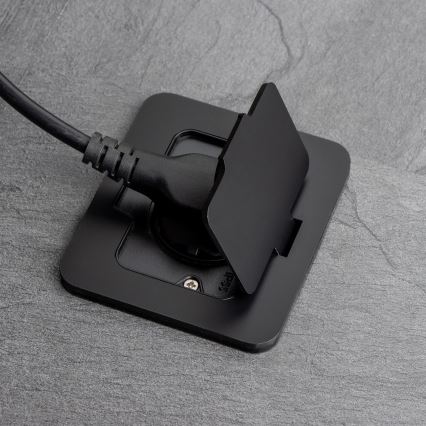 Brilagi - Zunanja vgradna talna vtičnica IP55, črna, pravokotna