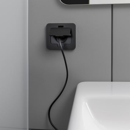 Brilagi - Zunanja vgradna talna vtičnica IP55, črna, pravokotna