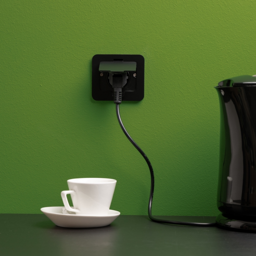 Brilagi - Zunanja vgradna talna vtičnica IP55, črna, pravokotna