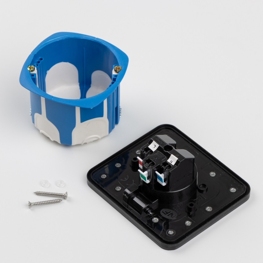 Brilagi - Zunanja vgradna talna vtičnica IP55, črna, pravokotna