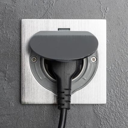 Brilagi - Zunanja vgradna talna vtičnica IP55 mat krom kvadrat