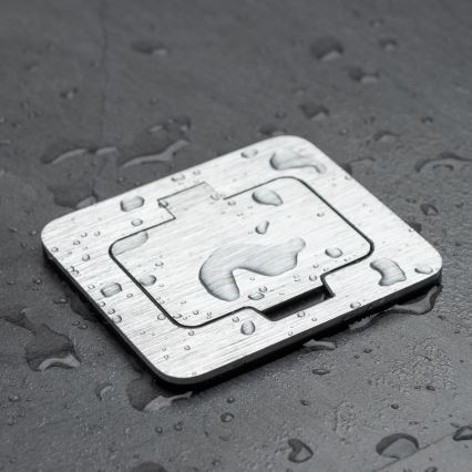 Brilagi - Zunanja vgradna talna vtičnica IP55 mat krom pravokotna