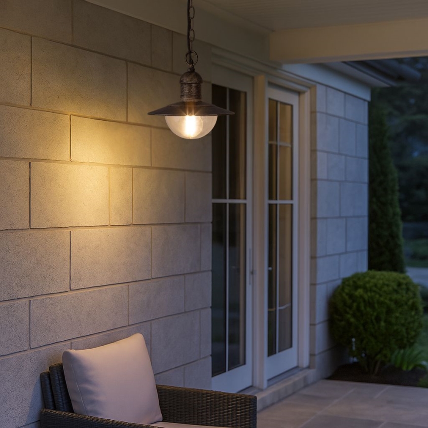 Brilagi - Zunanja viseča svetilka MOLDE 1xE27/60W IP44 bronza/patina