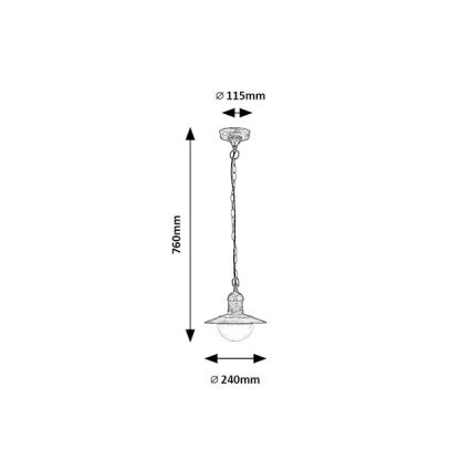 Brilagi - Zunanja viseča svetilka MOLDE 1xE27/60W IP44 bronza/patina