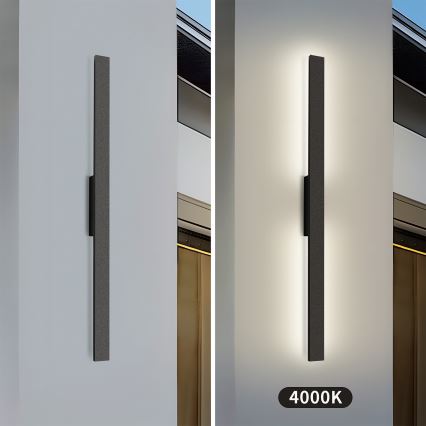 Brilagi - LED zunanje stensko svetilo LUNA LED/24W/230V 4000K IP65 100 cm črna CRI 90