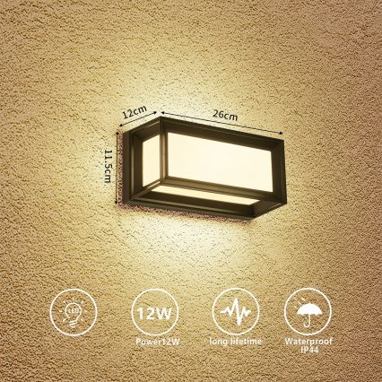 Brilagi - zunanje stensko LED svetilo PARKER LED/12W/230V črno IP44