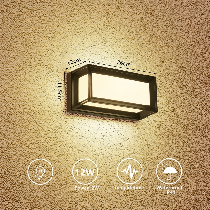 Brilagi - zunanje stensko LED svetilo PARKER LED/12W/230V črno IP44