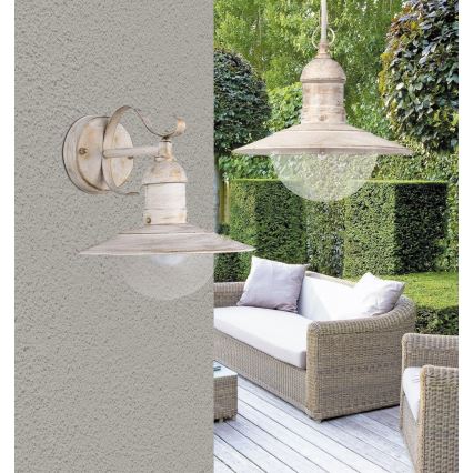 Brilagi - Zunanje stensko svetilo MOLDE 1xE27/60W/230V IP44 bela/patina