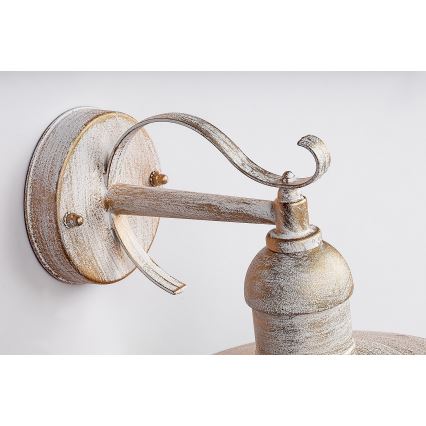 Brilagi - Zunanje stensko svetilo MOLDE 1xE27/60W/230V IP44 bela/patina
