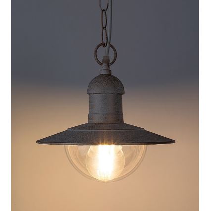 Brilagi - Zunanje viseče svetilo MOLDE 1xE27/60W IP44 belo/patina