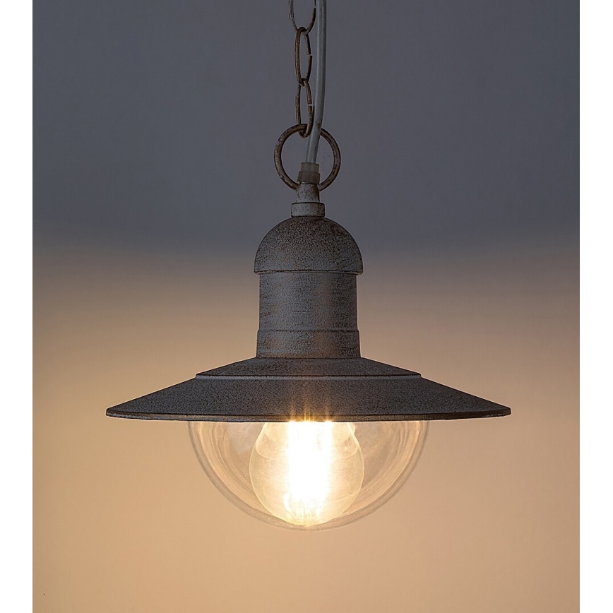 Brilagi - Zunanje viseče svetilo MOLDE 1xE27/60W IP44 belo/patina