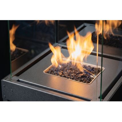 Brilagi - Zunanji plinski kamin FLARO GAS 142x36 cm 8kW 1xAAA antracit + zaščitni pokrov
