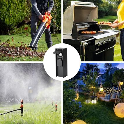 Brilagi - Zunanji steber z vtičnicami PILLAR 2Z SCHUKO 230V IP44 črn