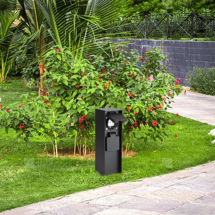 Brilagi - Zunanji steber z vtičnicami PILLAR 2Z SCHUKO 230V IP44 črn