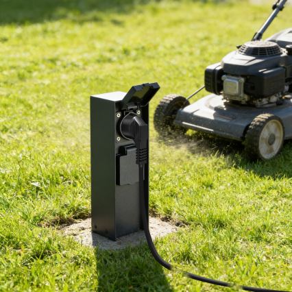 BRILAGI - Zunanji steber z vtičnicami PILLAR 2Z SCHUKO 230V IP44 črn
