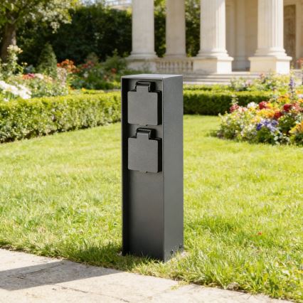 BRILAGI - Zunanji steber z vtičnicami PILLAR 2Z SCHUKO 230V IP44 črn