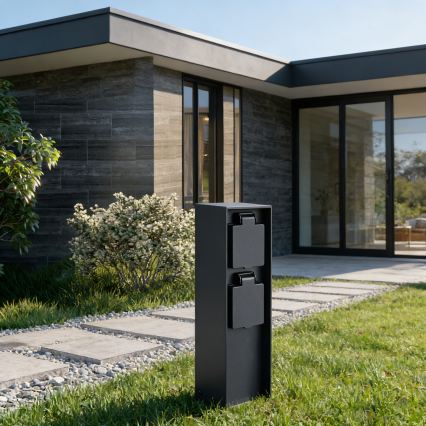 BRILAGI - Zunanji steber z vtičnicami PILLAR 2Z SCHUKO 230V IP44 črn